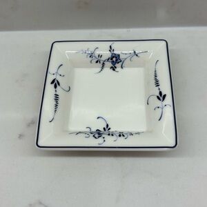 Villeroy & Boch Limited Edition Anniversary White Blue Square Trinket Dish 3.5"